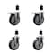 Service Caster 5'' Thermoplastic Rubber Swivel 1-1/2'' Expanding Stem Caster Set 2 Total Lock Brakes, 4PK SCC-EXTTL20S514-TPRB-2-S-2-112 - alternate 1